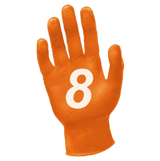 Image sur Gants en nitrile orange Ronco Octopus Grip (épaisseur 8,0 mils) – 788XL